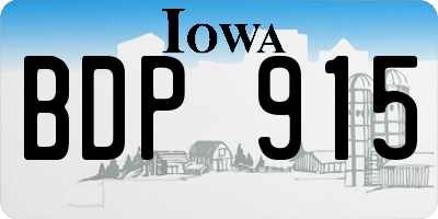 IA license plate BDP915