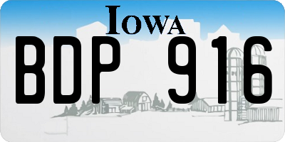 IA license plate BDP916