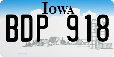 IA license plate BDP918