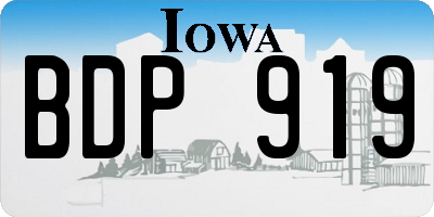 IA license plate BDP919