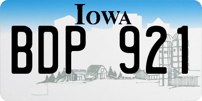 IA license plate BDP921