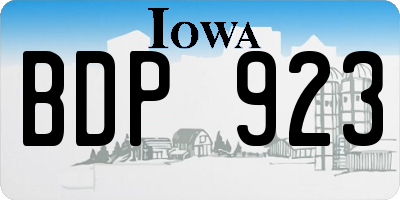 IA license plate BDP923