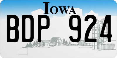 IA license plate BDP924