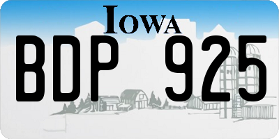 IA license plate BDP925