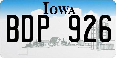 IA license plate BDP926