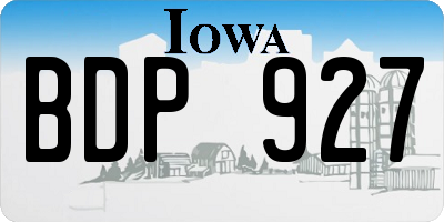 IA license plate BDP927
