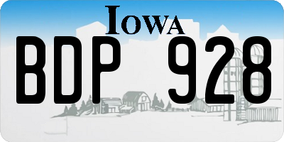 IA license plate BDP928
