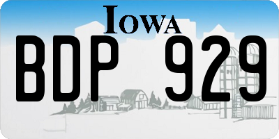 IA license plate BDP929