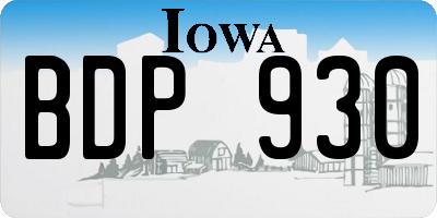 IA license plate BDP930