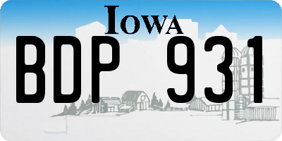 IA license plate BDP931