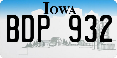 IA license plate BDP932