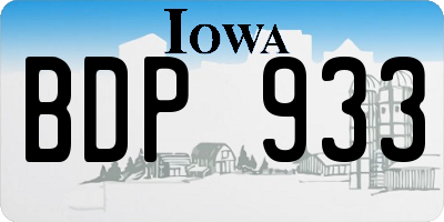 IA license plate BDP933