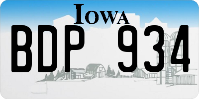 IA license plate BDP934