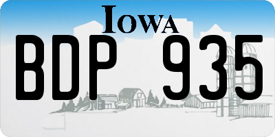 IA license plate BDP935