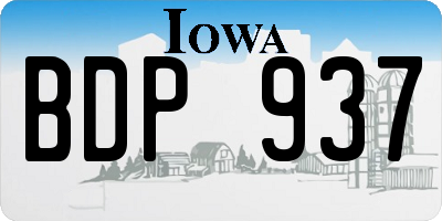 IA license plate BDP937