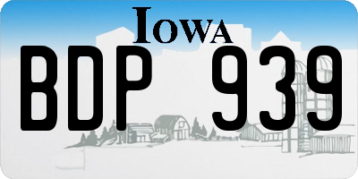 IA license plate BDP939