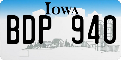 IA license plate BDP940