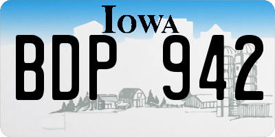 IA license plate BDP942