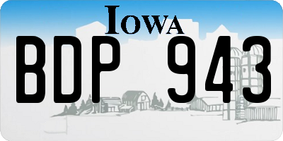IA license plate BDP943