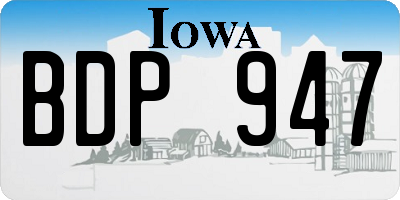 IA license plate BDP947