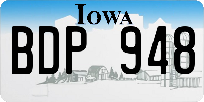IA license plate BDP948