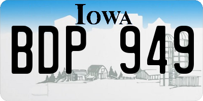 IA license plate BDP949