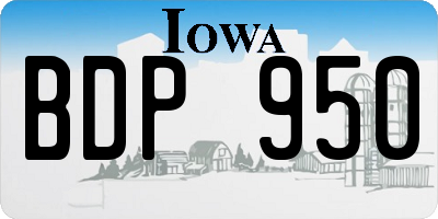 IA license plate BDP950