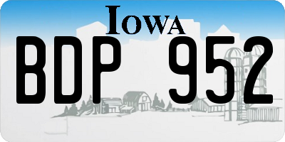 IA license plate BDP952