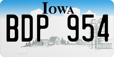 IA license plate BDP954
