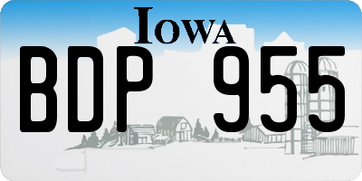 IA license plate BDP955