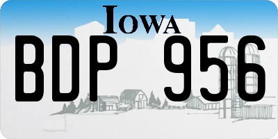IA license plate BDP956