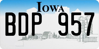 IA license plate BDP957