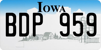 IA license plate BDP959