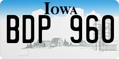 IA license plate BDP960