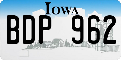 IA license plate BDP962
