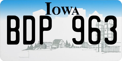 IA license plate BDP963