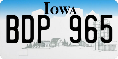 IA license plate BDP965