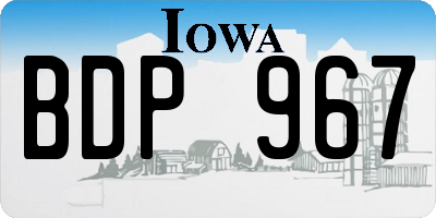 IA license plate BDP967