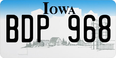 IA license plate BDP968
