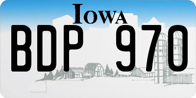 IA license plate BDP970