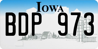 IA license plate BDP973