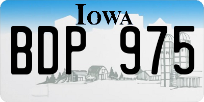 IA license plate BDP975