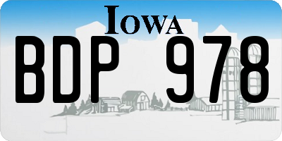 IA license plate BDP978