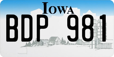 IA license plate BDP981