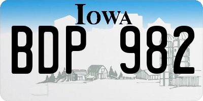 IA license plate BDP982