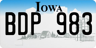 IA license plate BDP983
