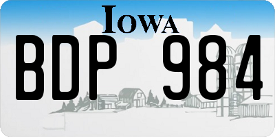 IA license plate BDP984