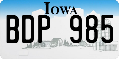 IA license plate BDP985