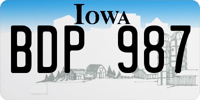 IA license plate BDP987