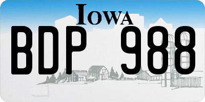 IA license plate BDP988
